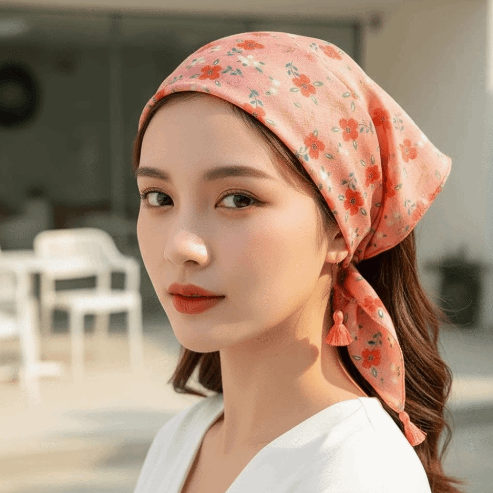 Neck Wrap Cotton-Linen Square  - Bandana Cotton ulasan dan harga