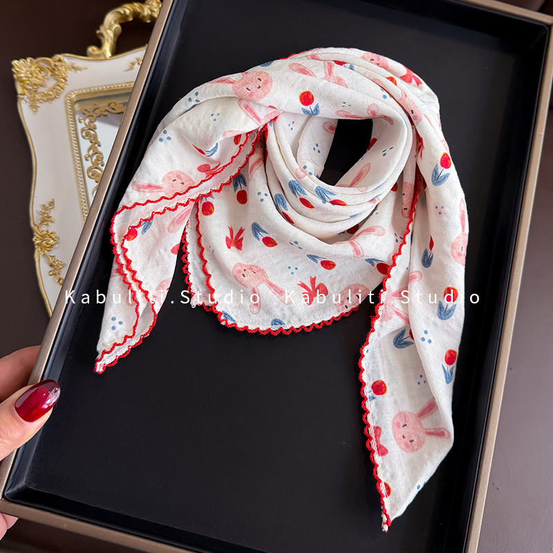 Cotton Linen Square Scarf  58  - Face Scarf Mask ulasan dan harga
