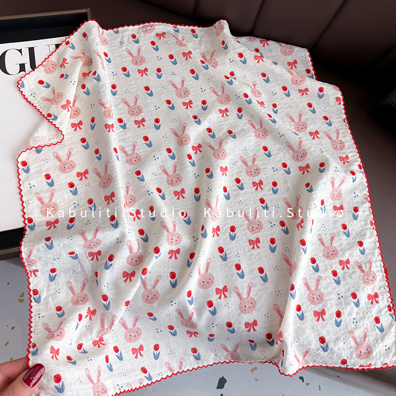 Cotton Linen Square Scarf  58  - Face Scarf Mask ulasan dan harga