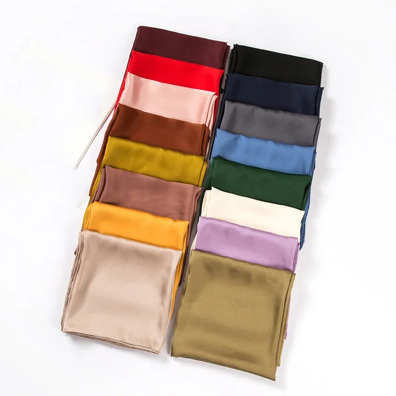 Satin Scarf Women 70cm Solid C - Silk Neck Scarf ulasan dan harga