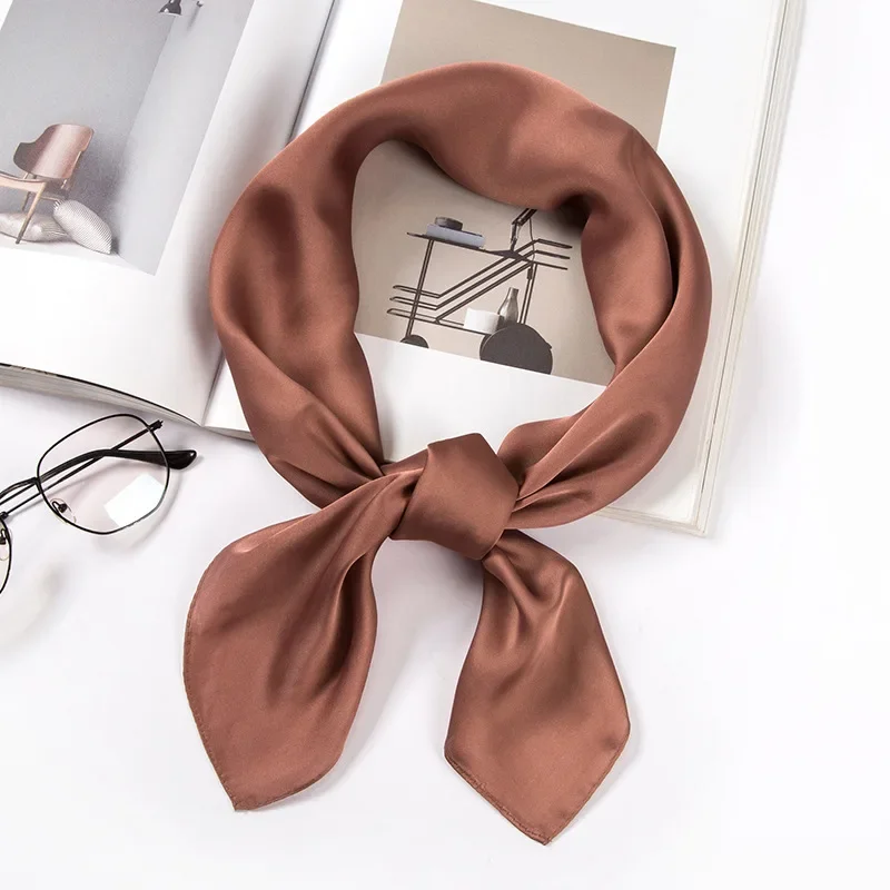 Satin Scarf Women 70cm Solid C - Silk Neck Scarf ulasan dan harga
