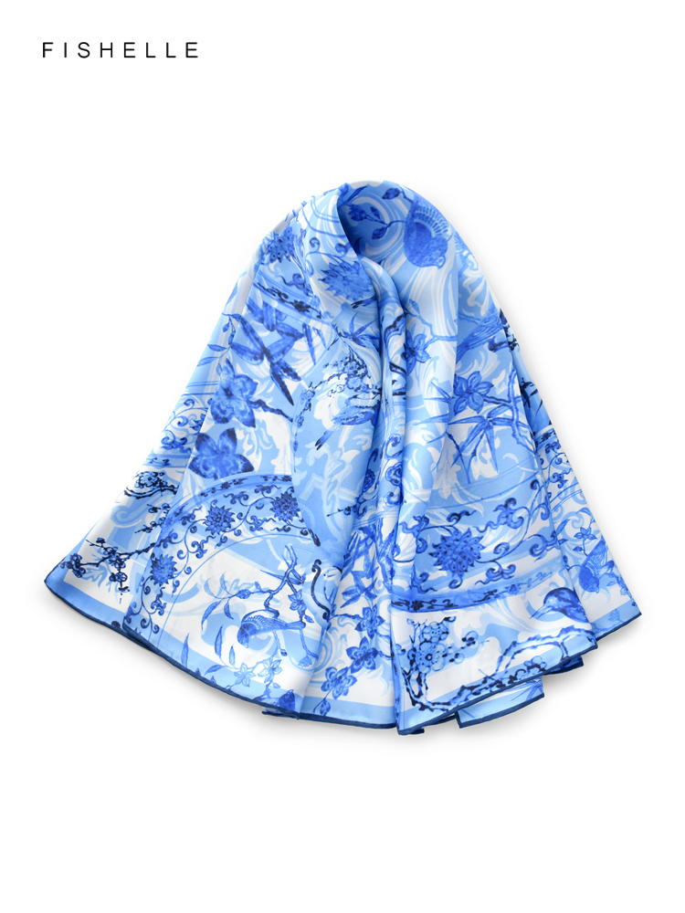 Blue flowers birds 100% natura - Face Scarf Mask ulasan dan harga