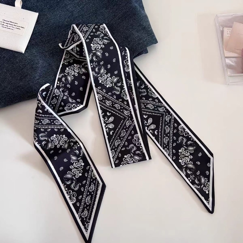Black White Double Sided Paisl - Ascot Neck Scarf ulasan dan harga