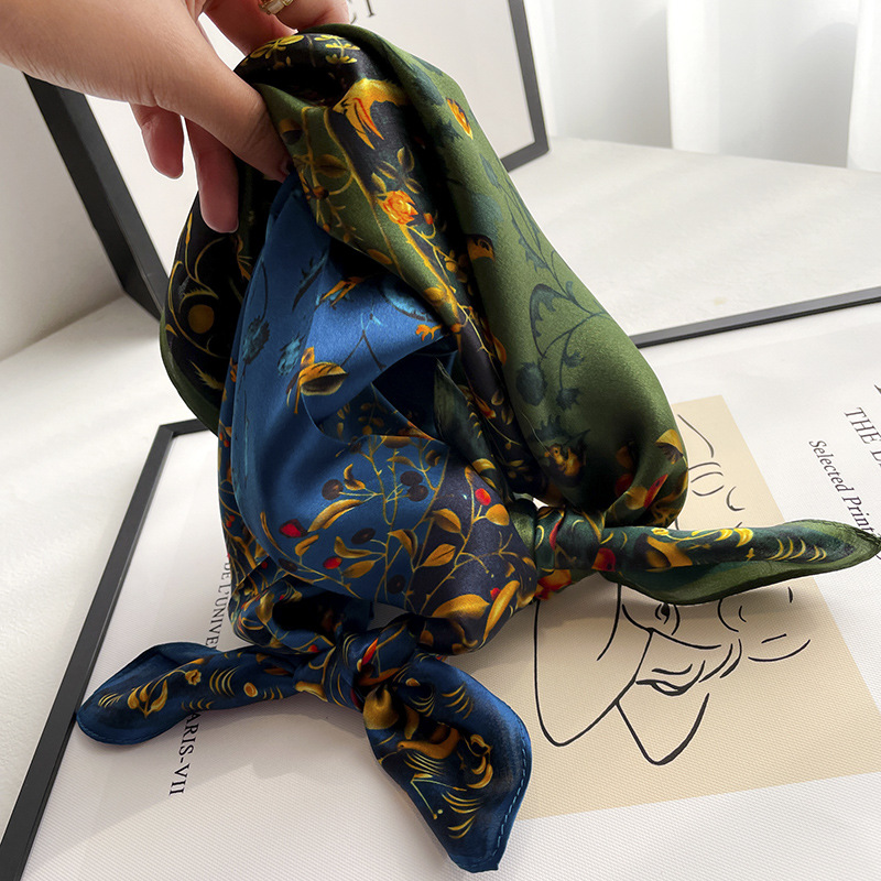 100% Natural Silk Square Scarf - Scarf Silk Square ulasan dan harga