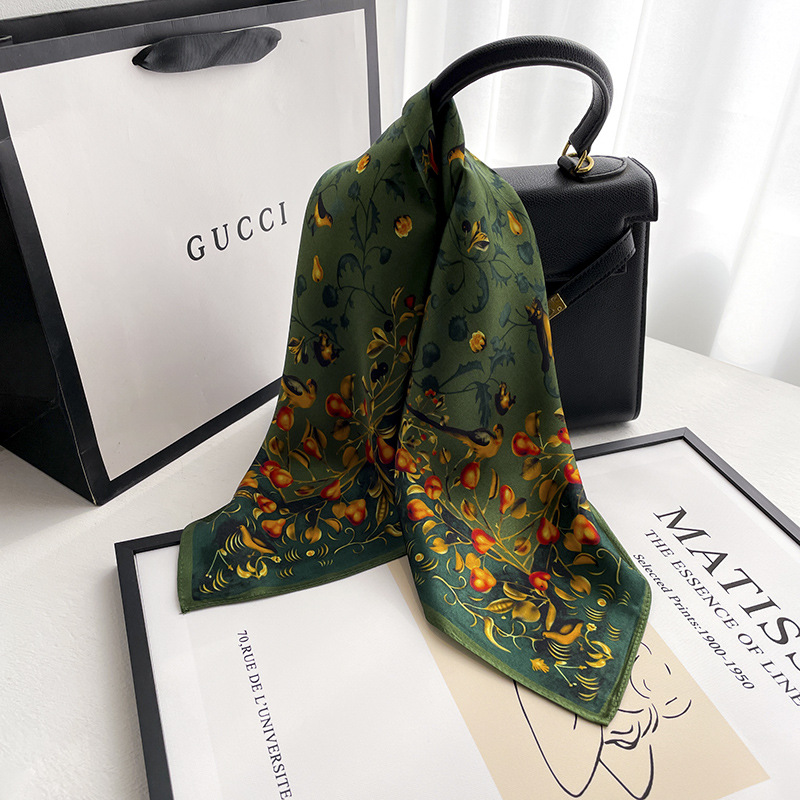 100% Natural Silk Square Scarf - Scarf Silk Square ulasan dan harga